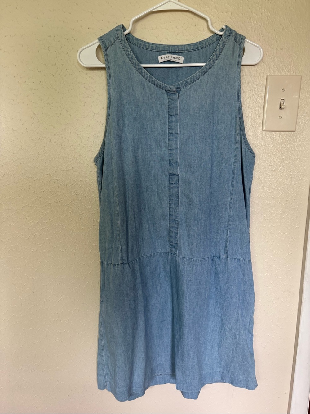 Everlane Light Blue Denim Sleeveless Shift Dress